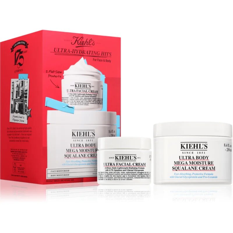Kiehl's Ultra Body Mega Moisture Squalane Cream darilni set za telo in obraz za ženske