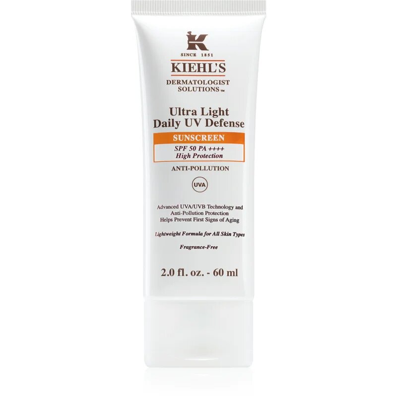 Kiehl's Ultra Light Daily UV Defense ultra lahki zaščitni fluid za vse tipe kože vključno z občutljivo kožo SPF 50+ 60 ml