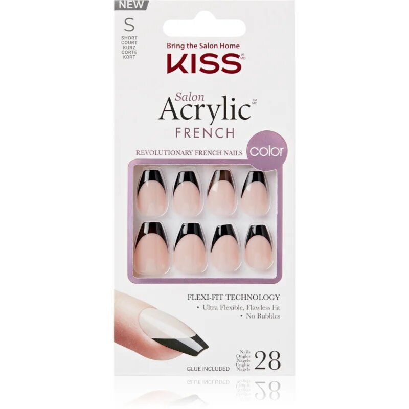KISS Acrylic French Color umetni nohti Flame 28 kos