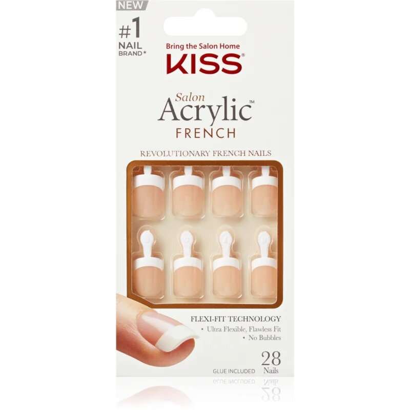KISS Acrylic French Kit umetni nohti 28 kos