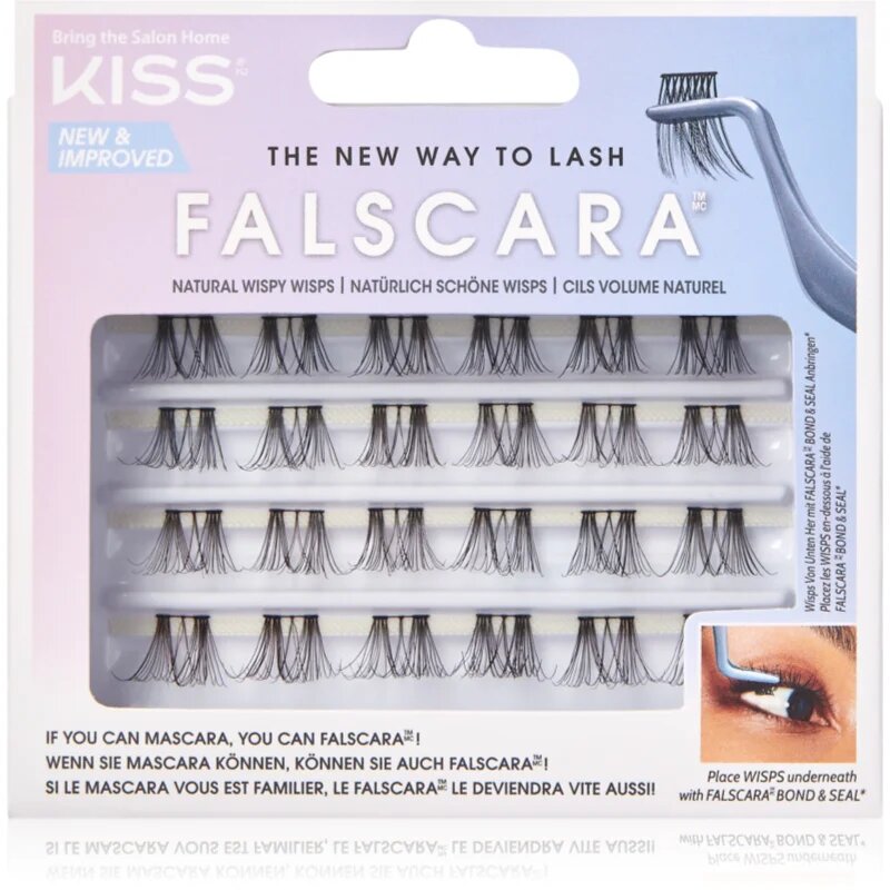 KISS Falscara Wisp šopaste lepilne trepalnice Natural Wispy Wisps 24 kos