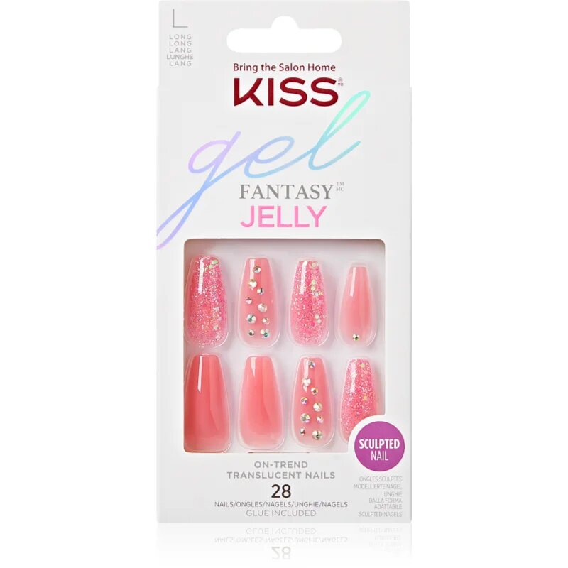 KISS Gel Fantasy Jelly umetni nohti Be Jelly 28 kos
