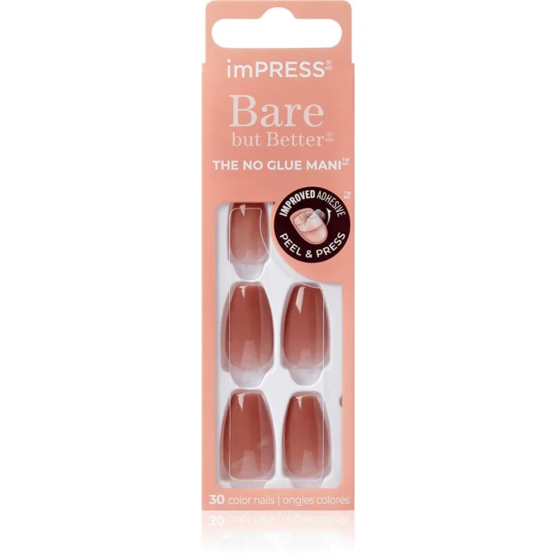 KISS imPRESS Bare but Better umetni nohti samolepilni Flare 30 kos