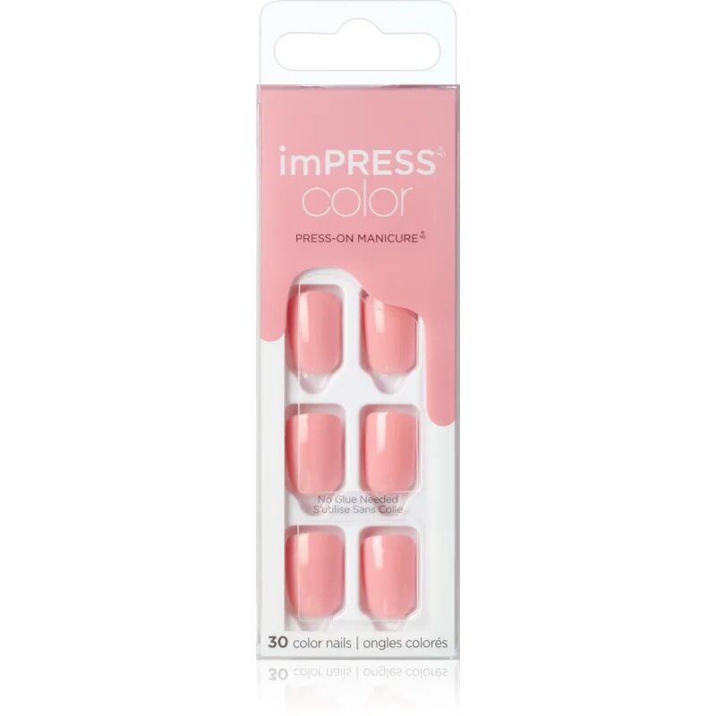 KISS imPRESS Color Short umetni nohti Pretty Pink 30 kos