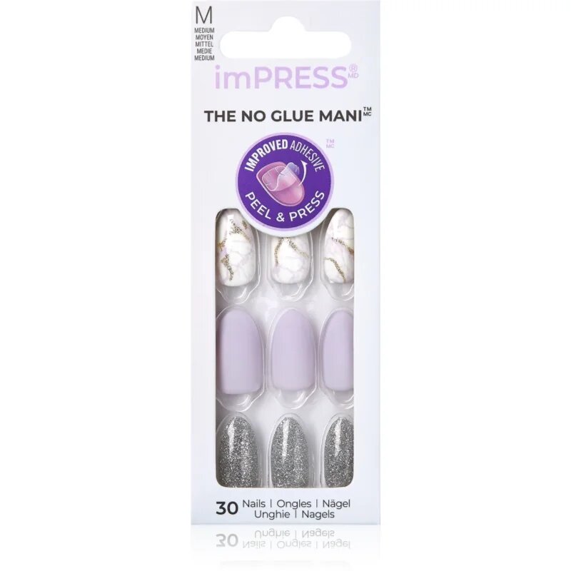 KISS imPRESS The No Glue Mani Medium umetni nohti samolepilni Climb Up 30 kos