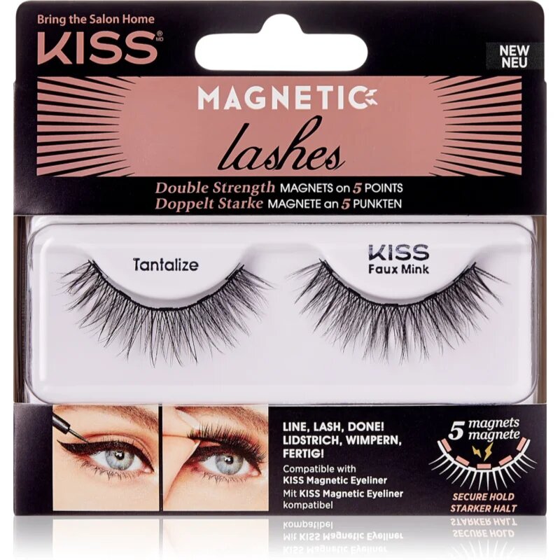 KISS Magnetic Lashes trepalnice za nanos na magnetno linijo 04 Tantalize 1 par