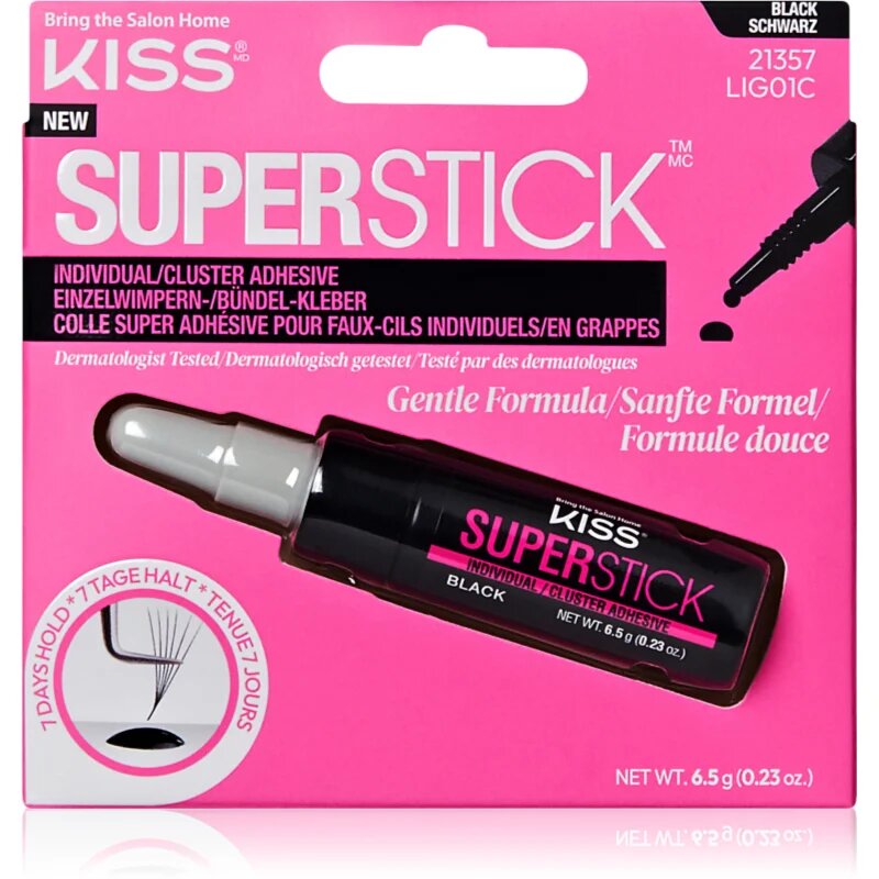 KISS Superstick Glue lepilo za umetne trepalnice Black 6.5 g
