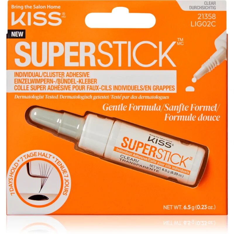 KISS Superstick Glue lepilo za umetne trepalnice Clear 6.5 g