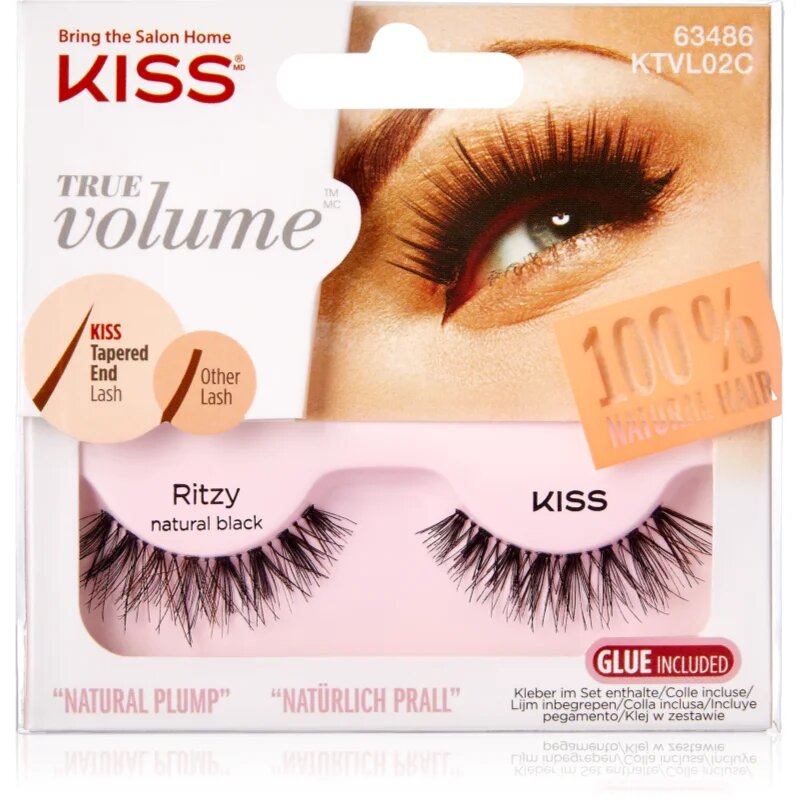 KISS True Volume Ritzy umetne trepalnice Natural Black 1 par