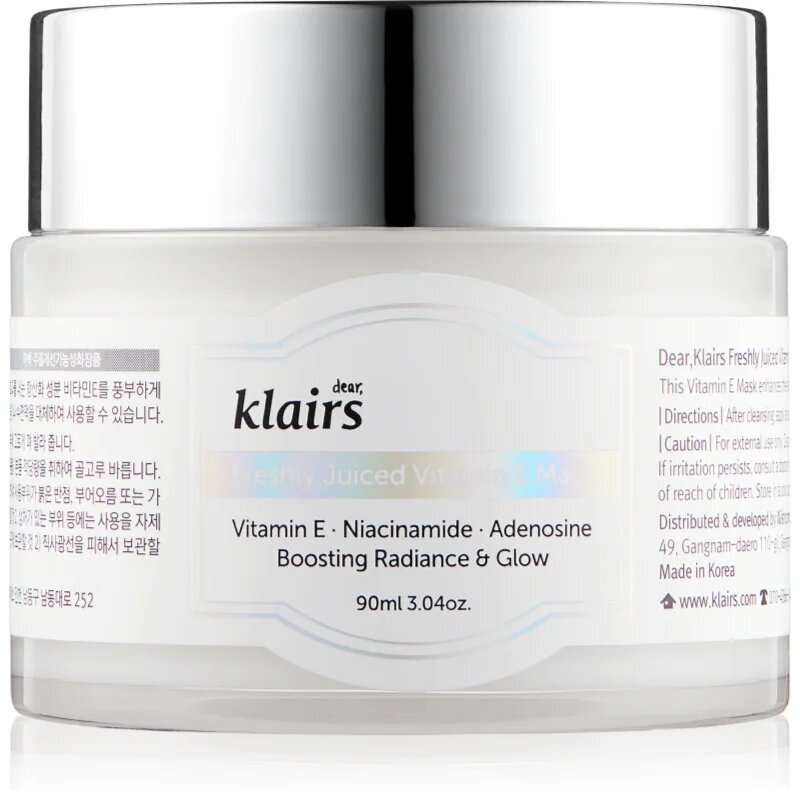 Klairs Freshly Juiced Vitamin E Mask vlažilna maska za obraz z vitaminom E 90 ml