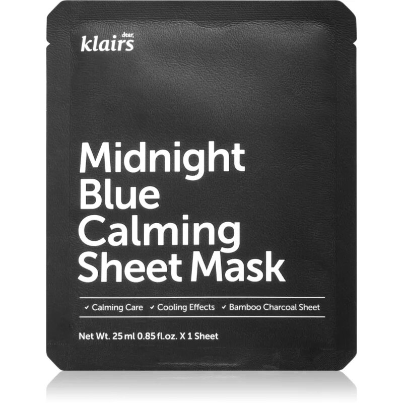 Klairs Midnight Blue Calming Sheet Mask pomirjevalna tekstilna maska 25 ml