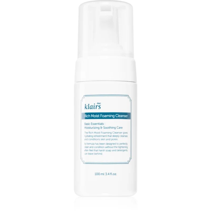 Klairs Rich Moist Foaming Cleanser čistilna pena z vlažilnim učinkom 100 ml