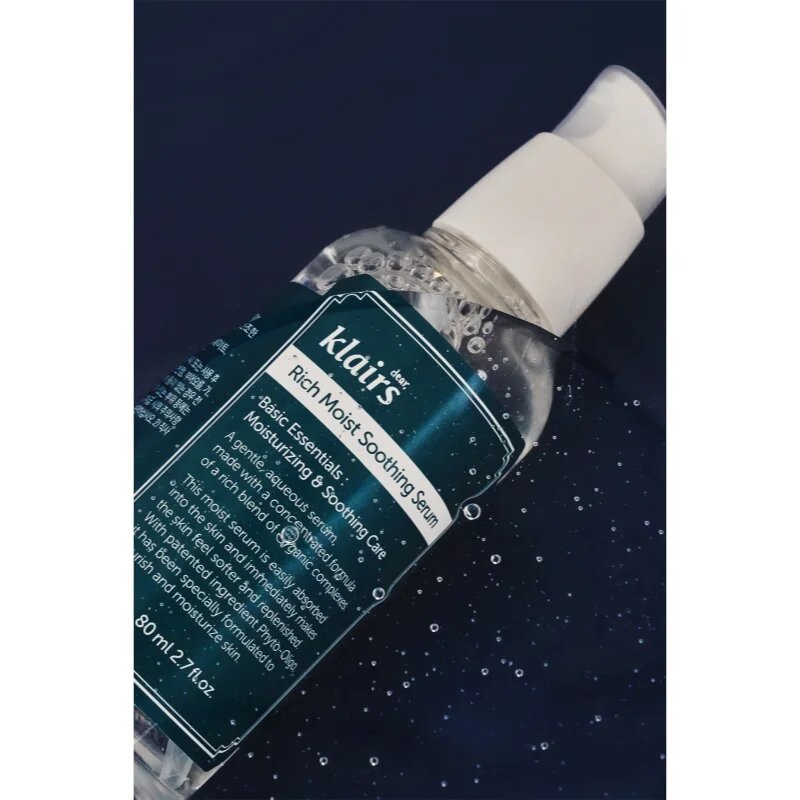 Klairs Rich Moist Soothing Serum pomirjajoči serum za obraz z vlažilnim učinkom 80 ml