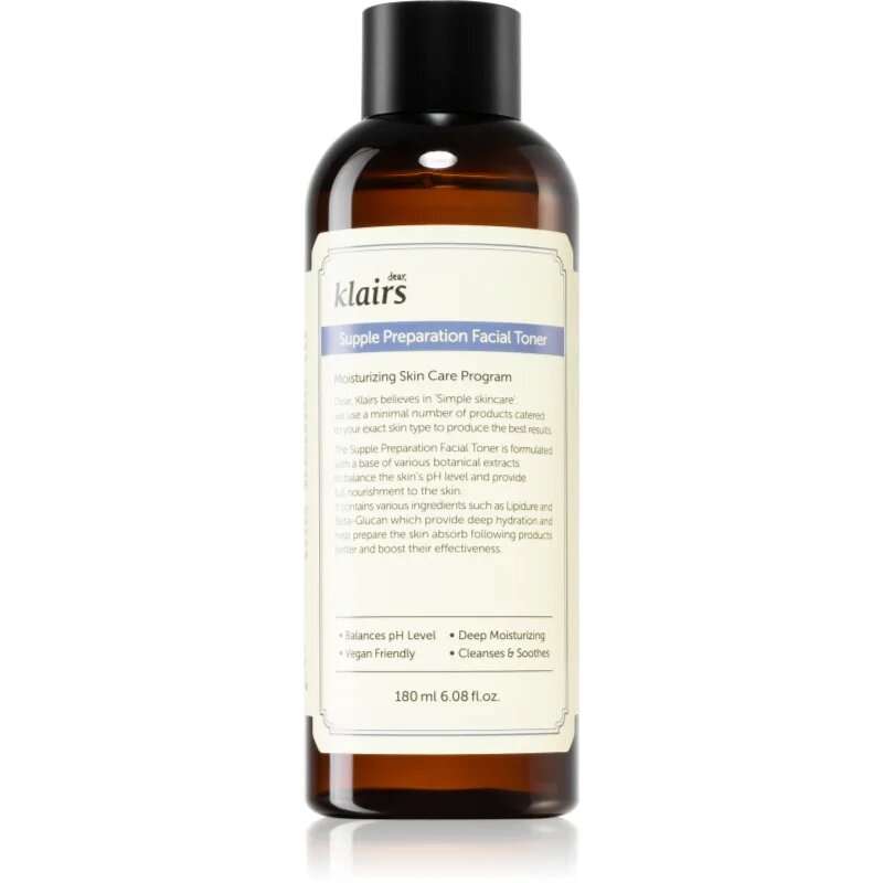 Klairs Supple Preparation Facial Toner vlažilni tonik ki uravnava pH kože 180 ml