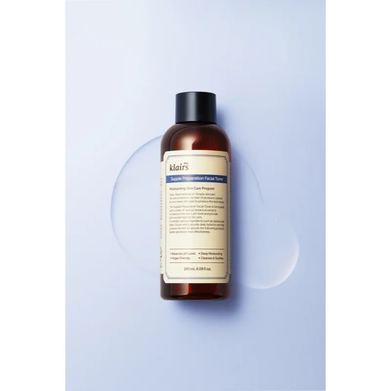 Klairs Supple Preparation Facial Toner vlažilni tonik ki uravnava pH kože 180 ml