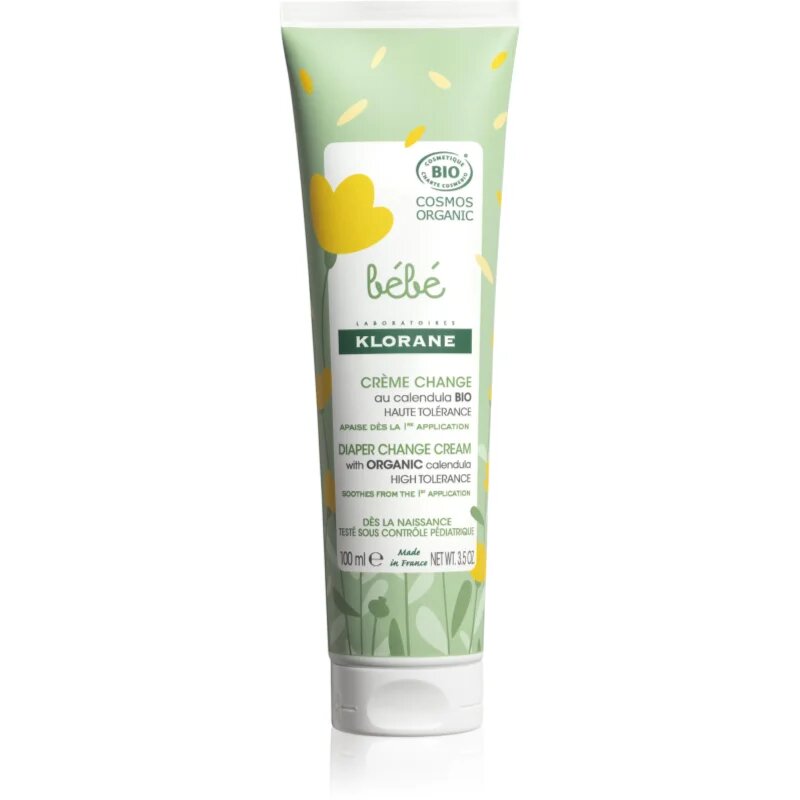 Klorane Bébé Calendula pomirjajoča otroška krema na přebalování s BIO měsíčkem 100 ml