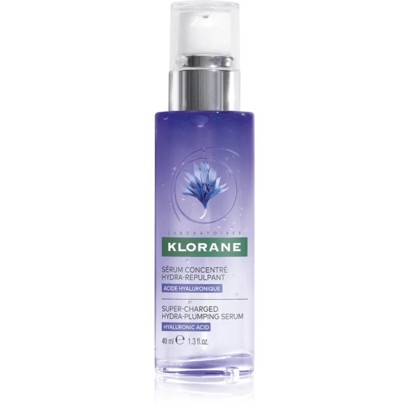Klorane Cornflower Super-Charged Hydra-Plumping Serum aktivni serum za posvetlitev in glajenje kože 40 ml