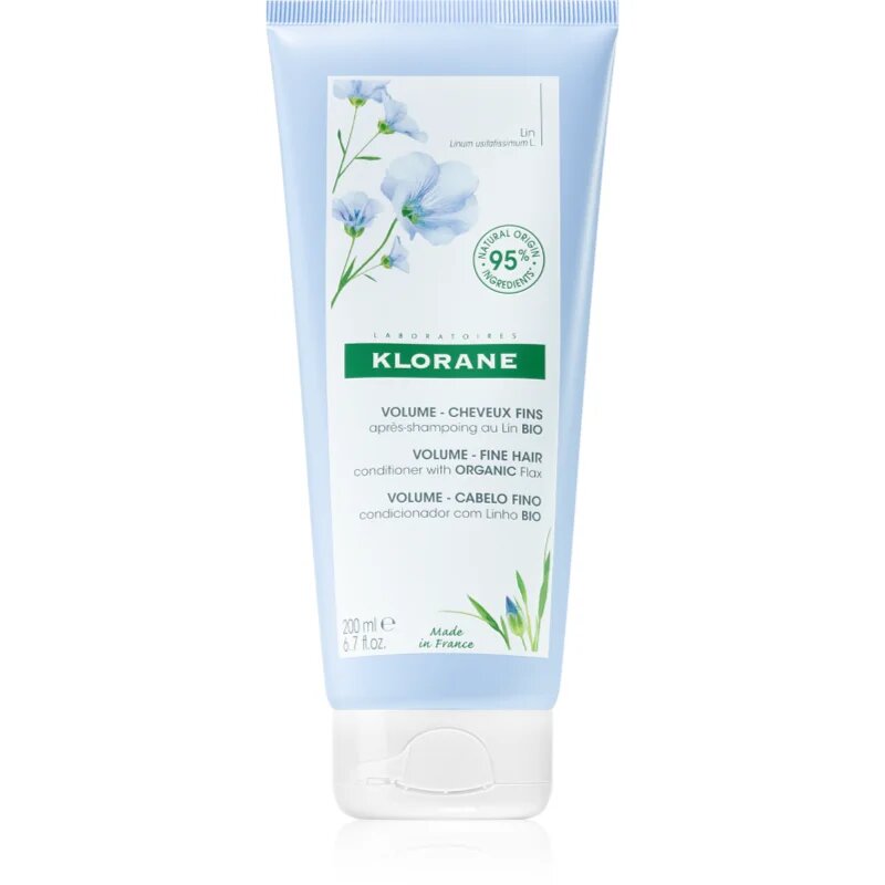 Klorane Flax Fiber balzam za fine in tanke lase 200 ml