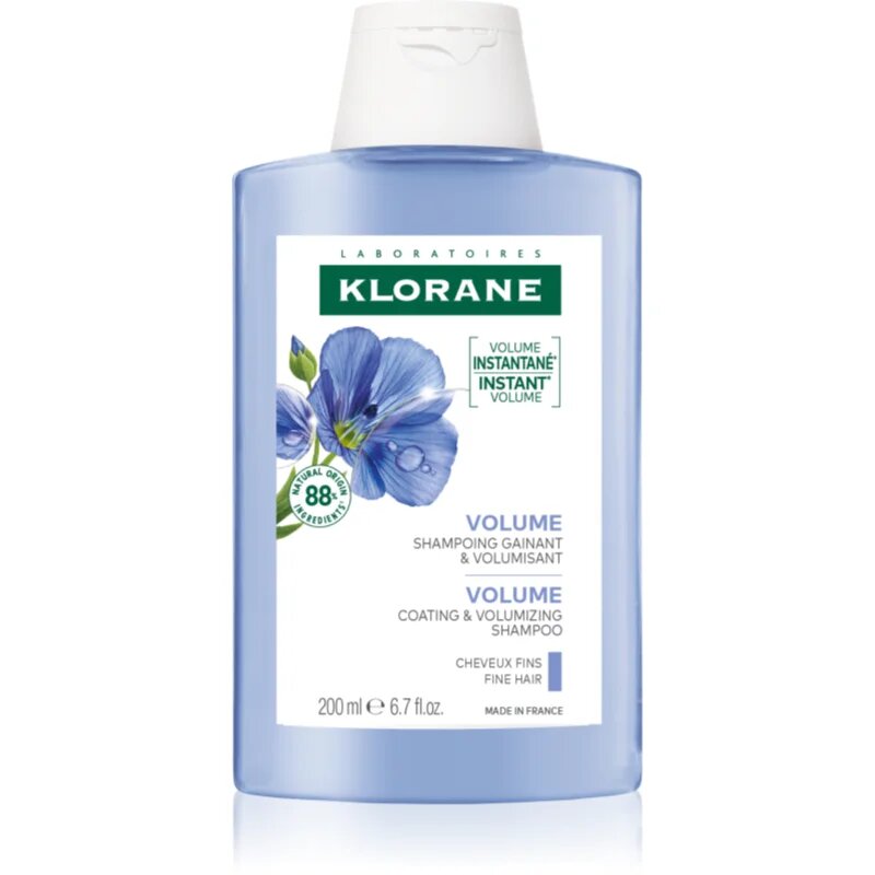 Klorane Flax Fiber Bio šampon za fine in tanke lase 200 ml