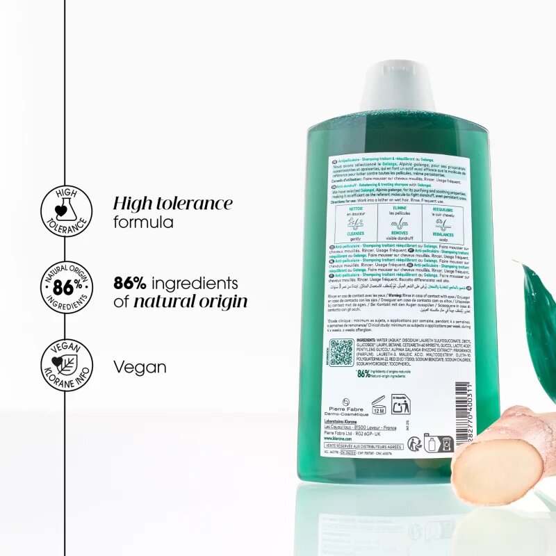 Klorane Galanga vlažilni šampon proti prhljaju 400 ml