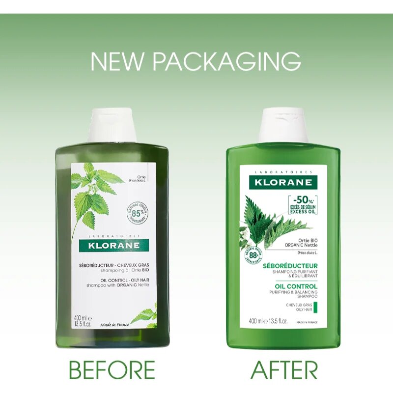 Klorane Nettle čistilni šampon za mastne lase 200 ml