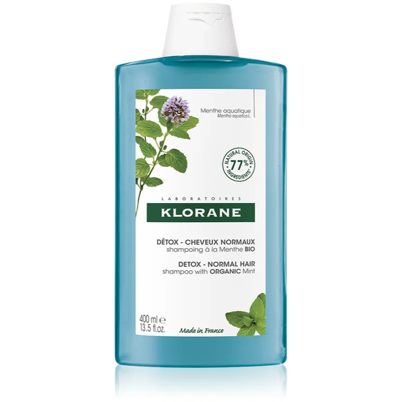 Klorane Organic Mint čistilni razstrupljevalni šampon za normalne lase 400 ml