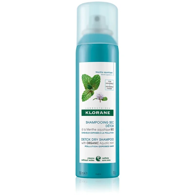 Klorane Organic Mint suhi šampon za lase izpostavljene onesnaženemu ozračju 150 ml