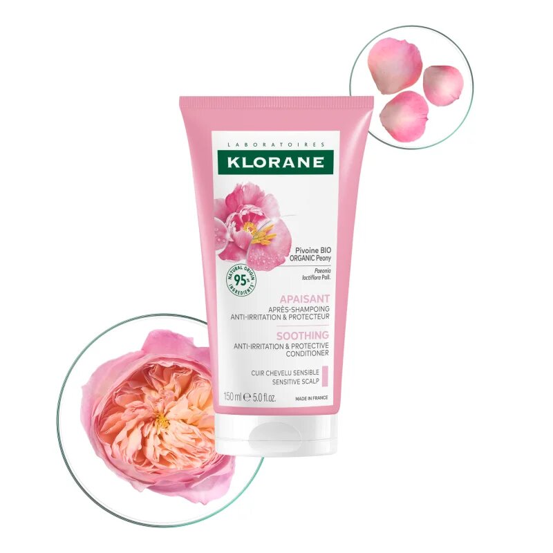 Klorane Peony Soothing Sensitive Hair Scalp Conditioner balzam za lase za občutljivo lasišče 150 ml