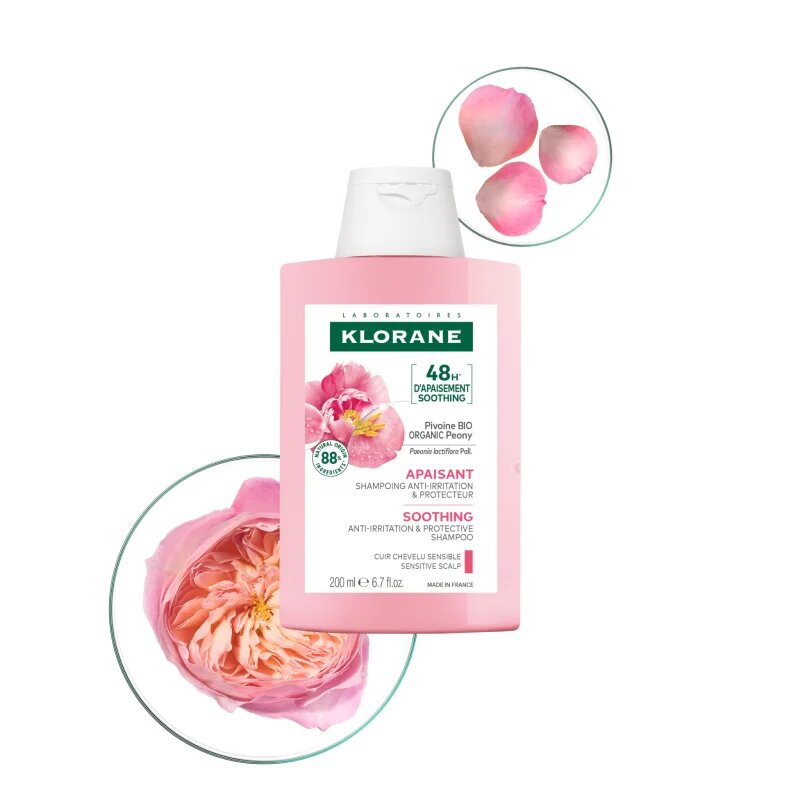 Klorane Peony Soothing Sensitive Hair Scalp Shampoo šampon za občutljivo lasišče 200 ml