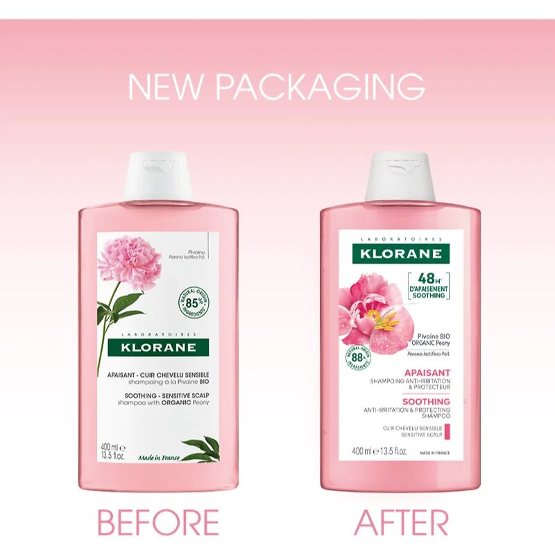 Klorane Peony Soothing Sensitive Hair Scalp Shampoo šampon za občutljivo lasišče 400 ml