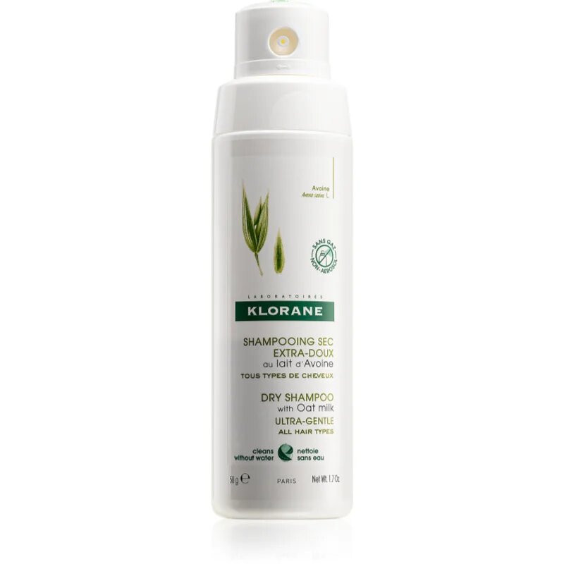 Klorane ULTRA-GENTLE Dry Shampoo with Oat Milk suhi šampon brez aerosola za vse tipe las 50 g