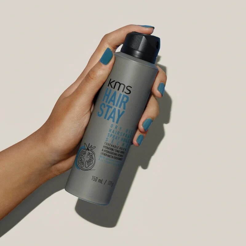 KMS Hair Stay Dry Oil Hairspray suho oljno pršilo z lahkim utrjevanjem 75 ml