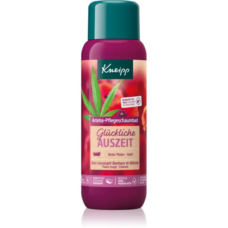Kneipp Glückliche Auszeit pena za kopel Red Poppy & Cannabis 400 ml