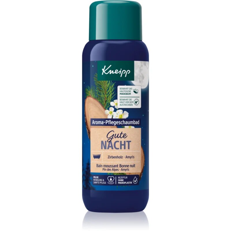 Kneipp Good Night pena za kopel Swiss Stone Pine & Balsam Torchwood 400 ml