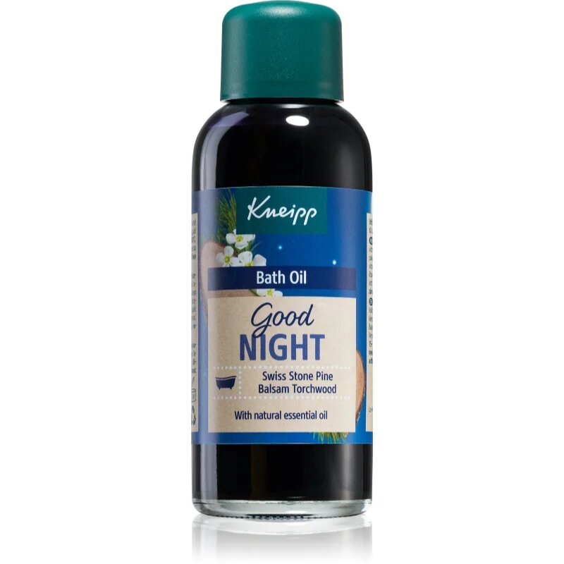Kneipp Good Night pomirjajoče olje za kopel Swiss Stone Pine & Balsam Torchwood 100 ml