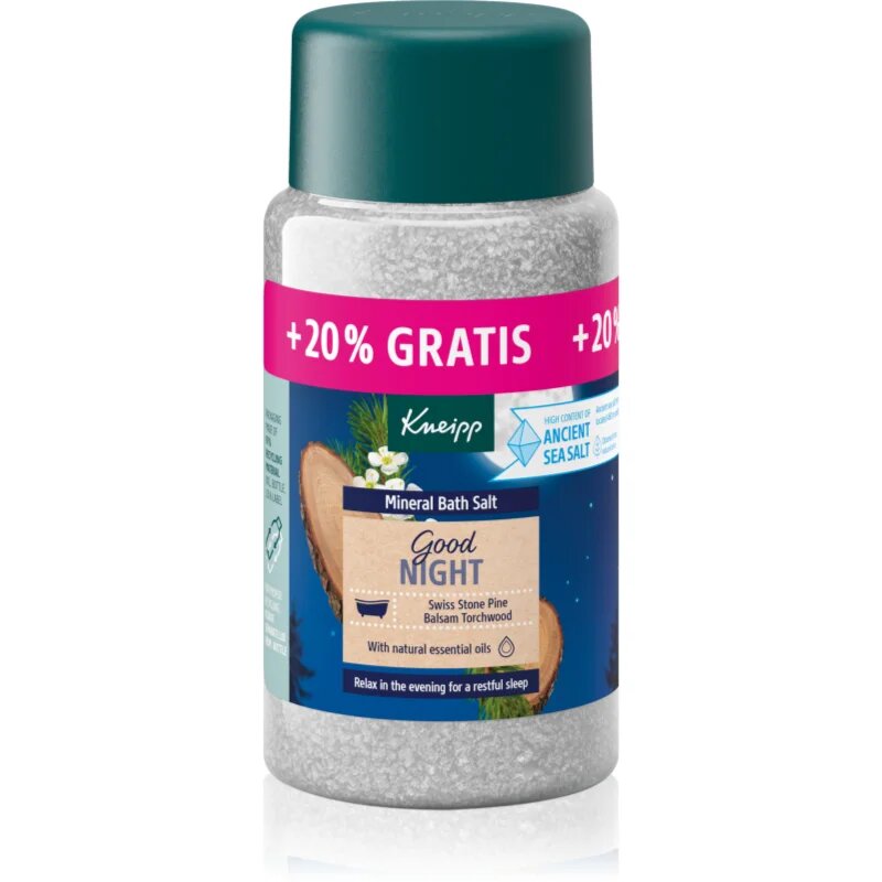 Kneipp Good Night sol za kopel Swiss Stone Pine & Balsam Torchwood 600 g