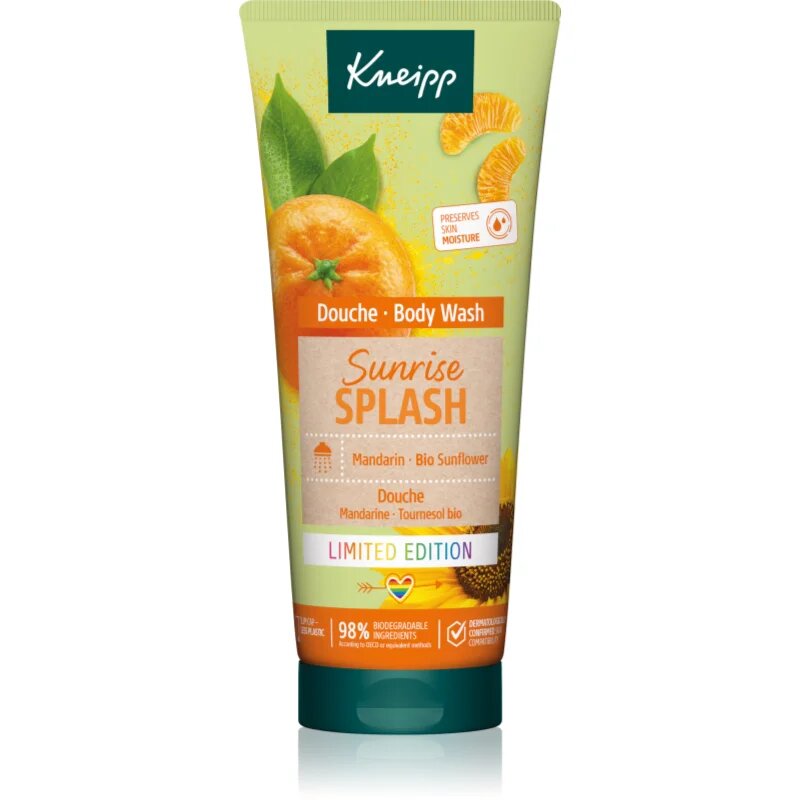 Kneipp Sunrise Splash gel za prhanje Mandarin & Bio Sunflower 200 ml
