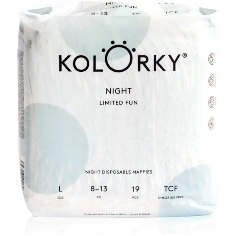 Kolorky Night Limited Fun plenice za enkratno uporabo za noč velikost L 8-13 kg 19 kos