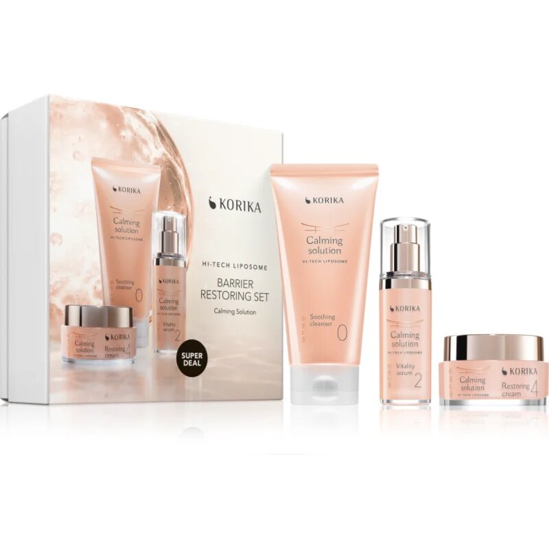 KORIKA HI-TECH LIPOSOME Barrier Restoring Set 3 pcs pomirjajoč set za krepitev kožne pregrade