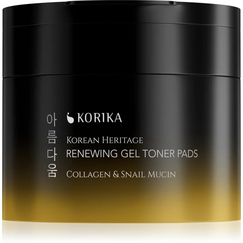 KORIKA Korean Heritage Collagen & Snail Mucin Renewing Gel Toner Pads tonizirajoče gel blazinice za obnovo kože 70 kos