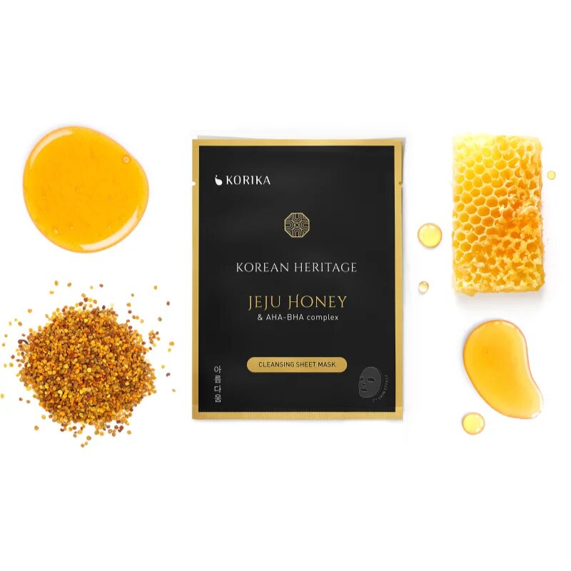 KORIKA Korean Heritage Jeju Honey & AHA-BHA Complex Cleansing Sheet Mask maska iz platna s čistilnim učinkom 25 g