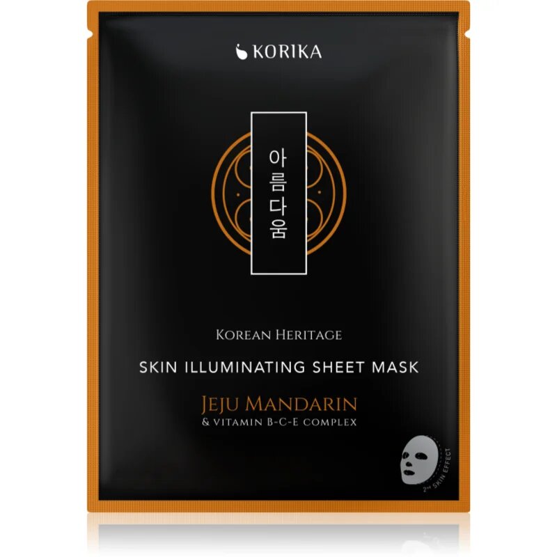 KORIKA Korean Heritage Jeju Mandarin & Vitamin B-C-E Complex Skin Illuminating Sheet Mask revitalizacijska maska iz platna 25 g