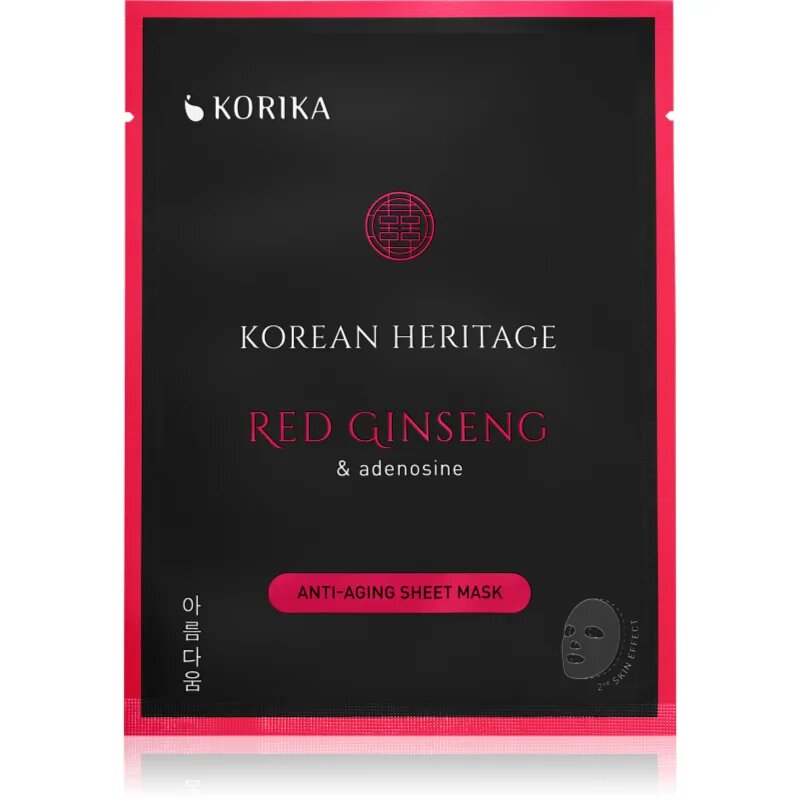 KORIKA Korean Heritage Red Ginseng & Adenosine Anti-aging Sheet Mask set mask za obraz po znižani ceni proti staranju in za učvrstitev kože