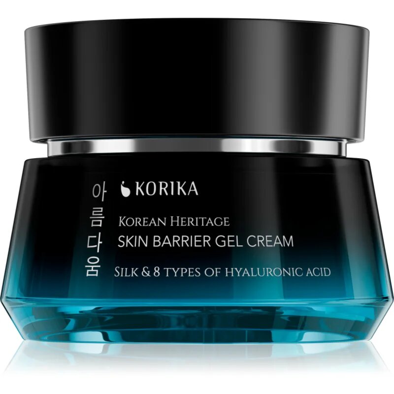 KORIKA Korean Heritage Silk & 8 Types of Hyaluronic Acid Skin Barrier Gel Cream vlažilna in pomirjajoča gel krema 50 ml
