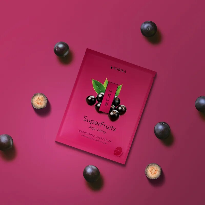 KORIKA SuperFruits Acai Berry - Anti-pollution Sheet Mask maska iz platna z razstrupljevalnim učinkom 25 g