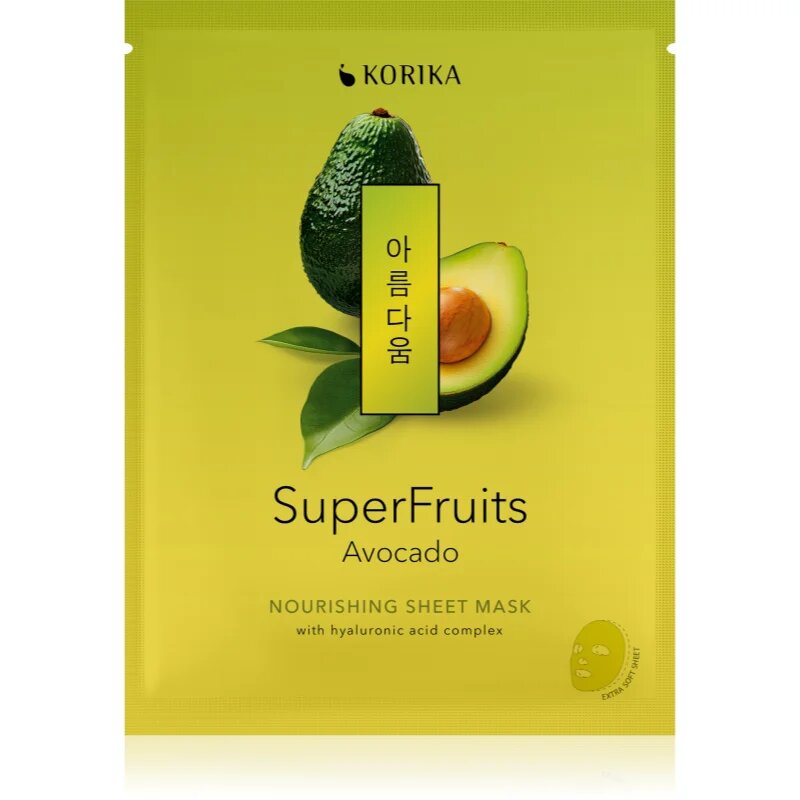 KORIKA SuperFruits Avocado - Nourishing Sheet Mask hranilna tekstilna maska 25 g