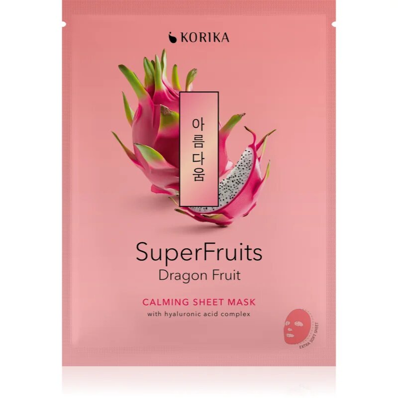 KORIKA SuperFruits Dragon Fruit - Calming Sheet Mask pomirjevalna tekstilna maska 25 g