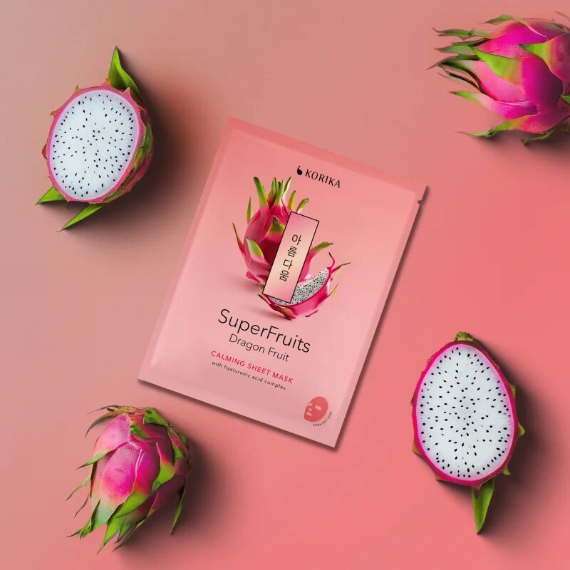 KORIKA SuperFruits Dragon Fruit - Calming Sheet Mask pomirjevalna tekstilna maska 25 g