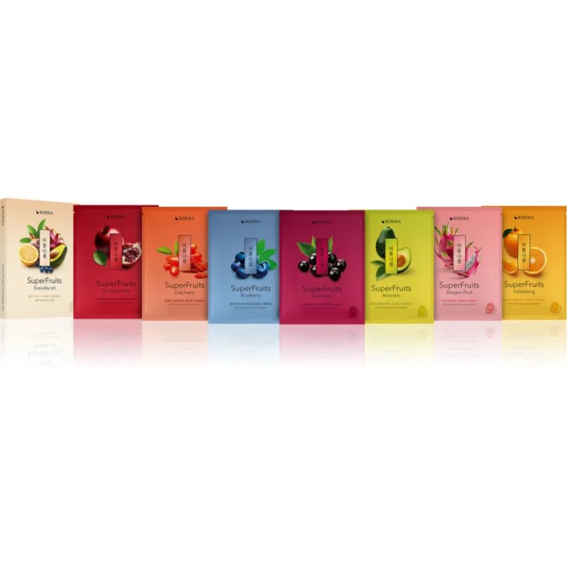 KORIKA SuperFruits Everyday Set of 7 Face Sheet Masks set mask za obraz 7x25 g