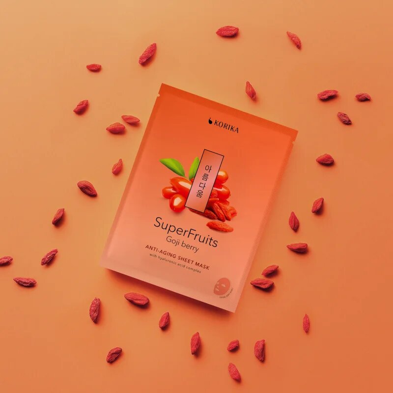 KORIKA SuperFruits Goji Berry - Anti-aging Sheet Mask pomlajevalna maska za obraz 25 g